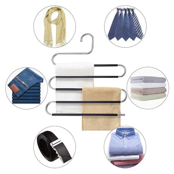 Space Saving Pants Hangers (2 Pack with 10 anti-slip sleeves) - Image 5