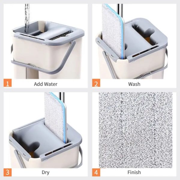 Floor Mop and Bucket Set (White) - Image 4