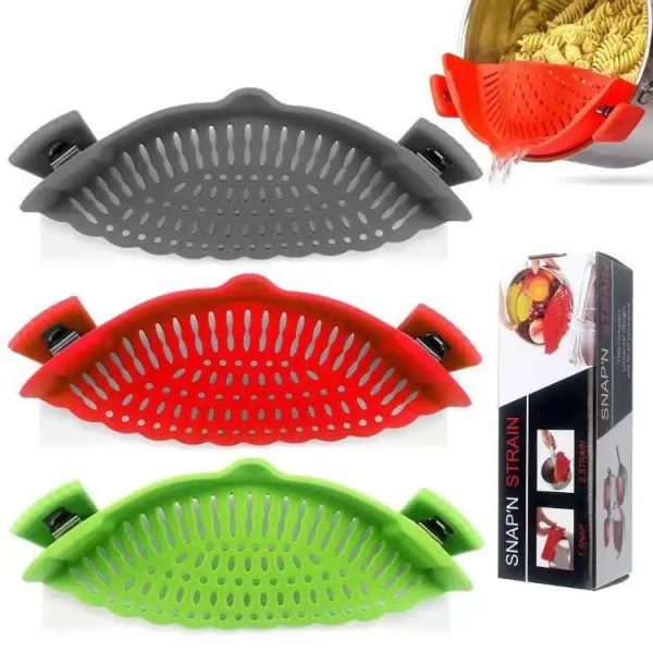 Silicone Clip On Strainer For All Pots & Pans ( 3 Pack) - Image 4