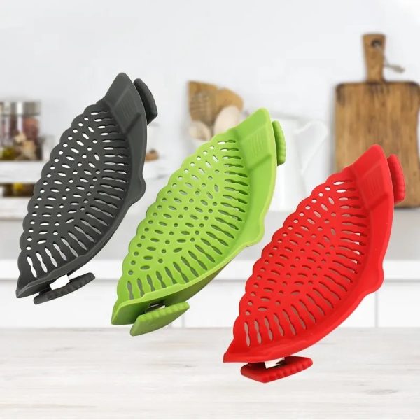 Silicone Clip On Strainer For All Pots & Pans ( 3 Pack)