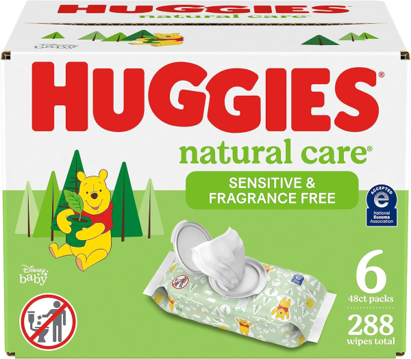 Huggies Natural Care Sensitive Baby Wipes, Unscented, 48 Count (Pack of 6) - Image 2