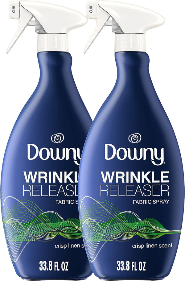 Downy Wrinkle Release Spray, Fabric Refresher and Ironing Aid, Light Fresh Scent, 33.8 Fluid Ounce, 2 Pack - Image 2