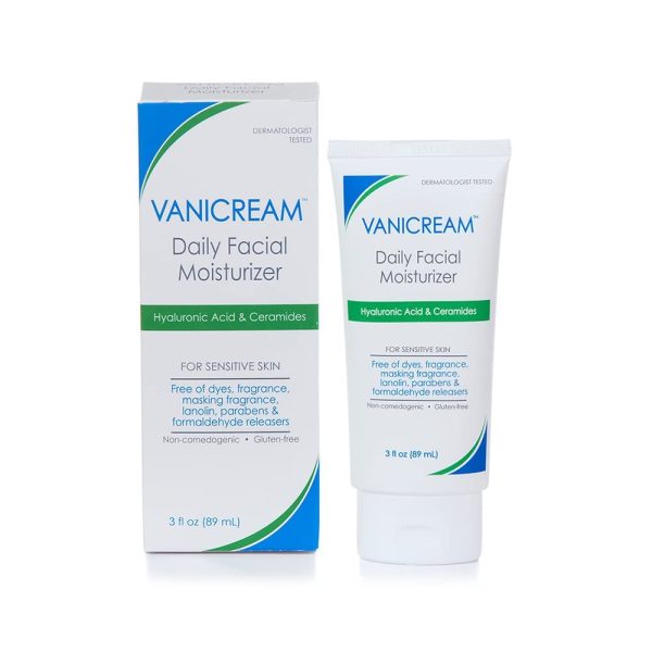 Vanicream Daily Facial Moisturizer For Sensitive Skin, Hyaluronic Acid & Ceramides 89 ml / 3 oz