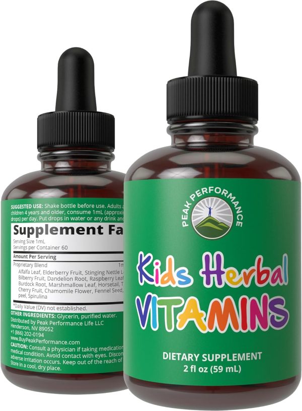 Kids Vitamins. Unflavored & Tasteless Liquid Kids Multivitamin. Sugar Free 14-in-1 Vegan Supplement Drops for Kids, Children, Teens. Mix in Juice, Milk, Or Water and Your Kids Won't Even Taste It!