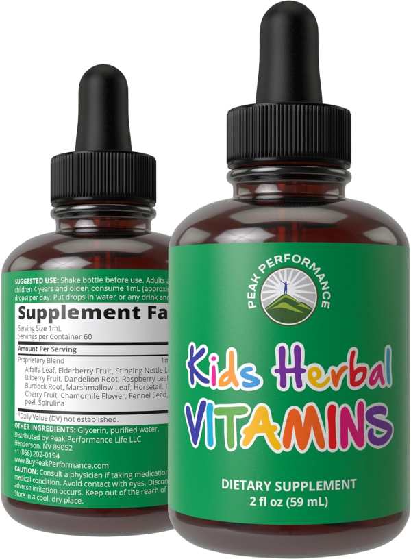 Kids Vitamins. Unflavored & Tasteless Liquid Kids Multivitamin. Sugar Free 14-in-1 Vegan Supplement Drops for Kids, Children, Teens. Mix in Juice, Milk, Or Water and Your Kids Won't Even Taste It! - Image 2