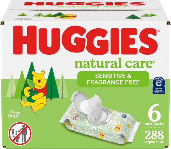 Huggies Natural Care Sensitive Baby Wipes, Unscented, 48 Count (Pack of 6)