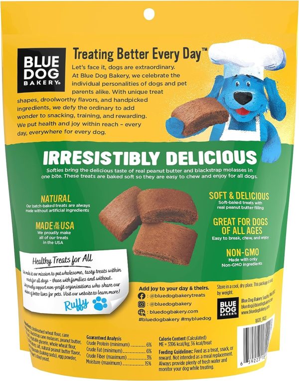 Blue Dog Bakery Softies Peanut Butter Flavor Medium Treats for Dogs, 18 oz Bag - Image 3