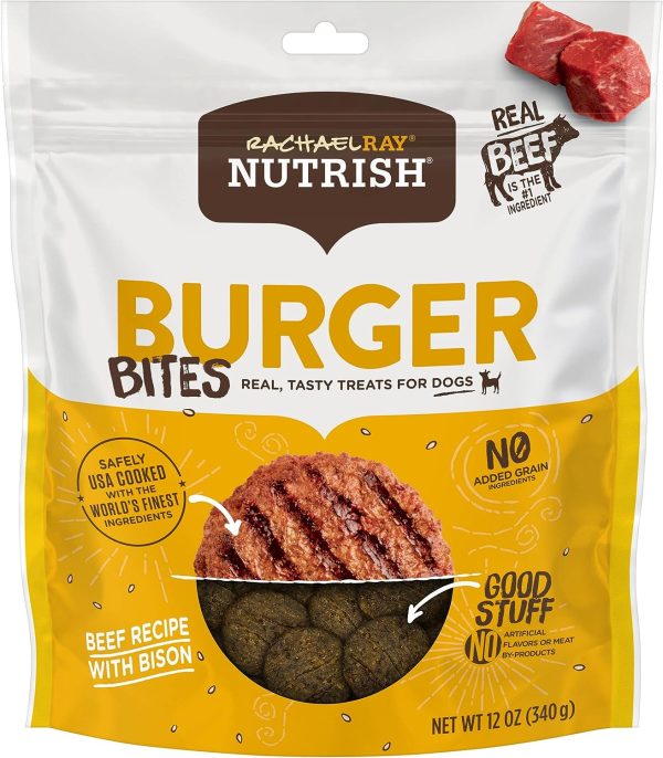 Rachael Ray Nutrish Burger Bites Beef Recipe With Bison Dog Treats, 12 oz. Bag