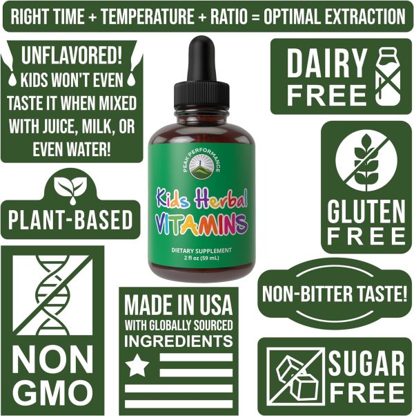 Kids Vitamins. Unflavored & Tasteless Liquid Kids Multivitamin. Sugar Free 14-in-1 Vegan Supplement Drops for Kids, Children, Teens. Mix in Juice, Milk, Or Water and Your Kids Won't Even Taste It! - Image 8