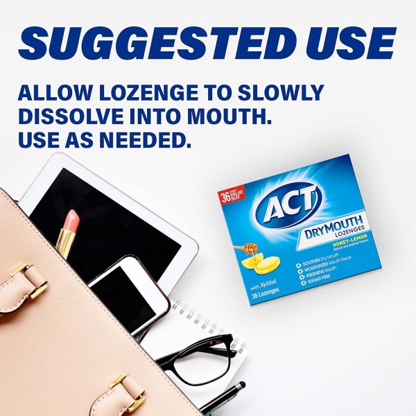 ACT Dry Mouth Lozenges, Honey-lemon, 36 Count, 36 count - Image 7