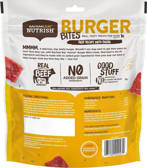 Rachael Ray Nutrish Burger Bites Beef Recipe With Bison Dog Treats, 12 oz. Bag - Image 5