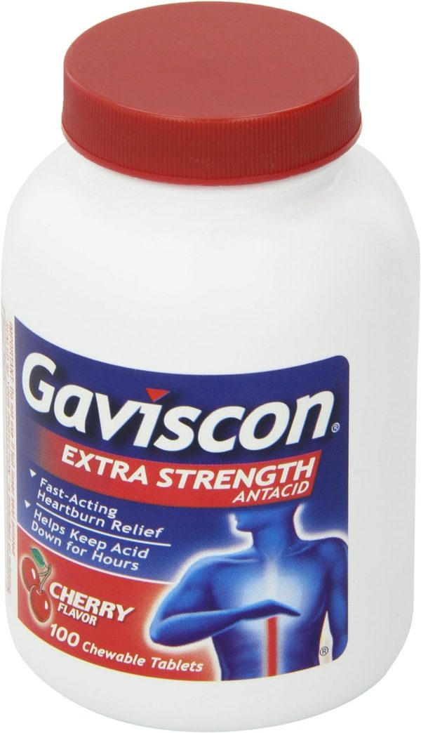 Gaviscon Extra Strength Cherry Chewable Tablet For Fast-Acting Heartburn Relief, 100 Count - Image 10